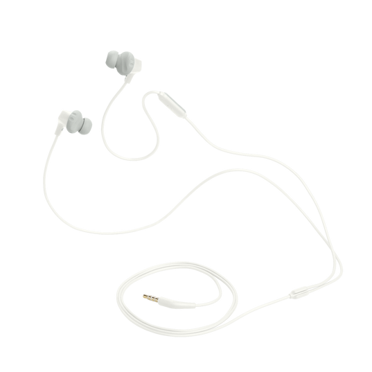 JBL Endurance Run 2 Wired - White - Waterproof Wired Sports In-Ear Headphones - Detailshot 3